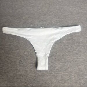 Tavik Bikini Bottom Women's Small‎ White Striped Ribbed Thong Stretch Swimwear